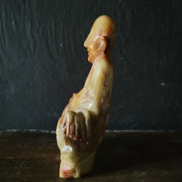 Vintage Stone Carved Statue Buddha, Sitting Buddha Figurine *Read - Picture 4 of 10